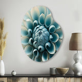 Blue,White Dahlia Flowers I - Asymmetric Metal Wall Art