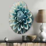 Blue,White Dahlia Flowers I - Asymmetric Metal Wall Art