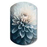 Dahlia Flowers Blue And White I - Asymmetric Metal Wall Art