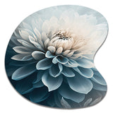 Dahlia Flowers Blue And White I - Asymmetric Metal Wall Art