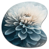 Dahlia Flowers Blue And White I - Asymmetric Metal Wall Art