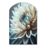 Dahlia Flowers Blue And White III - Asymmetric Metal Wall Art