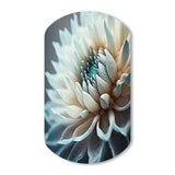 Dahlia Flowers Blue And White III - Asymmetric Metal Wall Art