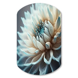 Dahlia Flowers Blue And White III - Asymmetric Metal Wall Art