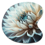 Dahlia Flowers Blue And White III - Asymmetric Metal Wall Art