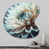 Dahlia Flowers Blue And White III - Asymmetric Metal Wall Art