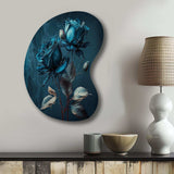 Rose Blue And White II - Asymmetric Metal Wall Art