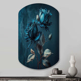 Rose Blue And White II - Asymmetric Metal Wall Art