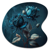 Rose Blue And White II - Asymmetric Metal Wall Art