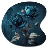 Rose Blue And White II - Asymmetric Metal Wall Art