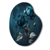 Rose Blue And White II - Asymmetric Metal Wall Art