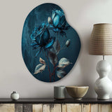 Rose Blue And White II - Asymmetric Metal Wall Art