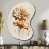 Orange Gerbera Flower III - Asymmetric Metal Wall Art