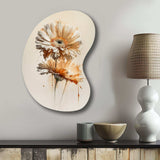 Orange Gerbera Flower III - Asymmetric Metal Wall Art