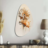 Orange Gerbera Flower III - Asymmetric Metal Wall Art