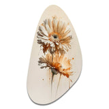 Orange Gerbera Flower III - Asymmetric Metal Wall Art