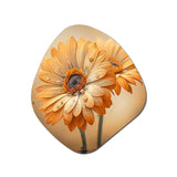 Orange And White Daisy'S I - Asymmetric Metal Wall Art