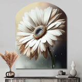 White Gerbera Flowers II - Asymmetric Metal Wall Art