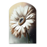 White Gerbera Flowers II - Asymmetric Metal Wall Art