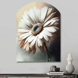 White Gerbera Flowers II - Asymmetric Metal Wall Art