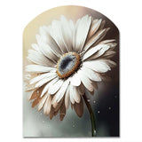 White Gerbera Flowers II - Asymmetric Metal Wall Art