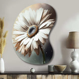 White Gerbera Flowers II - Asymmetric Metal Wall Art