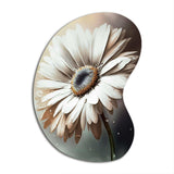 White Gerbera Flowers II - Asymmetric Metal Wall Art