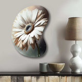 White Gerbera Flowers II - Asymmetric Metal Wall Art