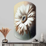 White Gerbera Flowers II - Asymmetric Metal Wall Art