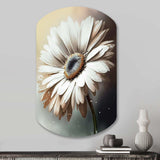 White Gerbera Flowers II - Asymmetric Metal Wall Art