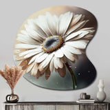 White Gerbera Flowers II - Asymmetric Metal Wall Art