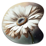 White Gerbera Flowers II - Asymmetric Metal Wall Art