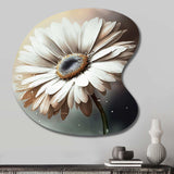 White Gerbera Flowers II - Asymmetric Metal Wall Art