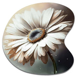 White Gerbera Flowers II - Asymmetric Metal Wall Art