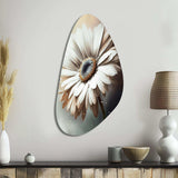 White Gerbera Flowers II - Asymmetric Metal Wall Art