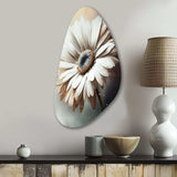 White Gerbera Flowers II - Asymmetric Metal Wall Art