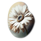 White Gerbera Flowers II - Asymmetric Metal Wall Art