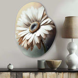 White Gerbera Flowers II - Asymmetric Metal Wall Art