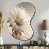 White Gerbera Flowers III - Asymmetric Metal Wall Art