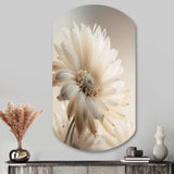 White Gerbera Flowers III - Asymmetric Metal Wall Art