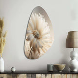 White Gerbera Flowers III - Asymmetric Metal Wall Art