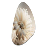 White Gerbera Flowers III - Asymmetric Metal Wall Art