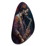 Saxophone Player On Stage III - Asymmetric Metal Wall Art