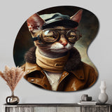 Cat Wearing Clothing I - Asymmetric Metal Wall Art