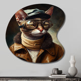 Cat Wearing Clothing I - Asymmetric Metal Wall Art