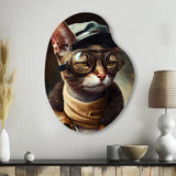 Cat Wearing Clothing I - Asymmetric Metal Wall Art