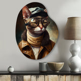 Cat Wearing Clothing I - Asymmetric Metal Wall Art