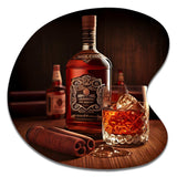 Whiskey With Cigars I - Asymmetric Metal Wall Art