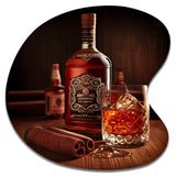 Whiskey With Cigars I - Asymmetric Metal Wall Art