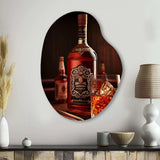 Whiskey With Cigars I - Asymmetric Metal Wall Art